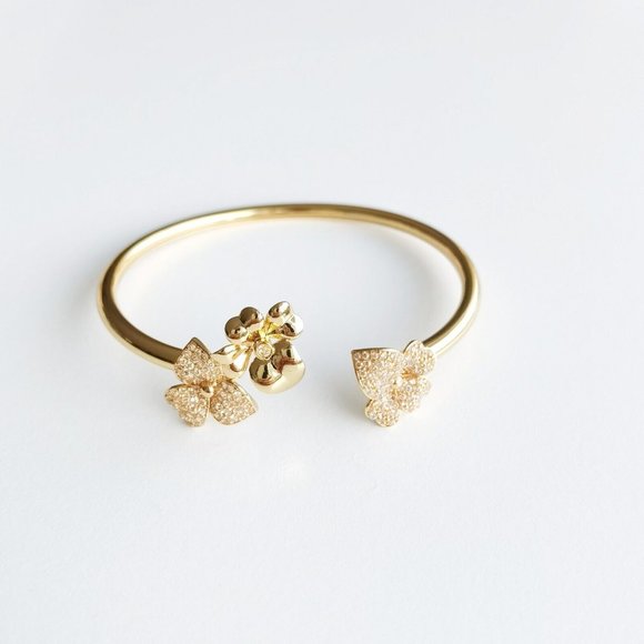 Kate Spade New York Precious Pansy Pave Flex Cuff Bracelet - Picture 1 of 4